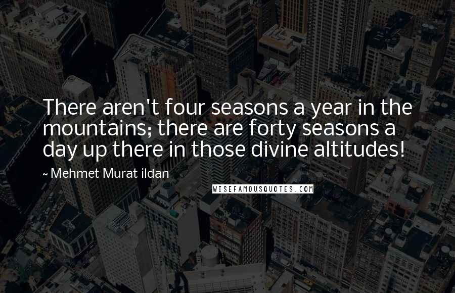 Mehmet Murat Ildan Quotes: There aren't four seasons a year in the mountains; there are forty seasons a day up there in those divine altitudes!