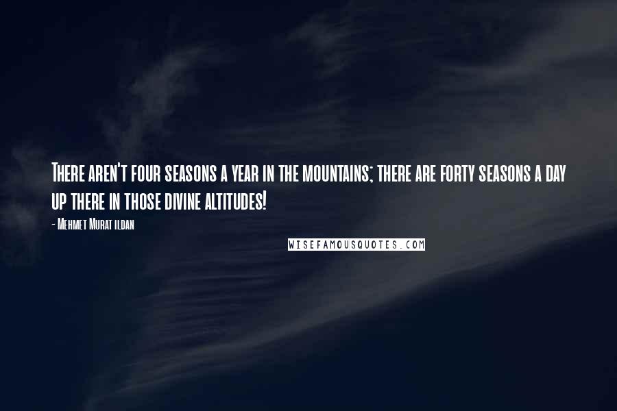 Mehmet Murat Ildan Quotes: There aren't four seasons a year in the mountains; there are forty seasons a day up there in those divine altitudes!