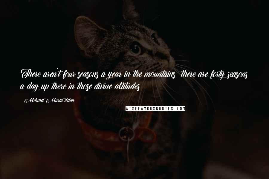 Mehmet Murat Ildan Quotes: There aren't four seasons a year in the mountains; there are forty seasons a day up there in those divine altitudes!