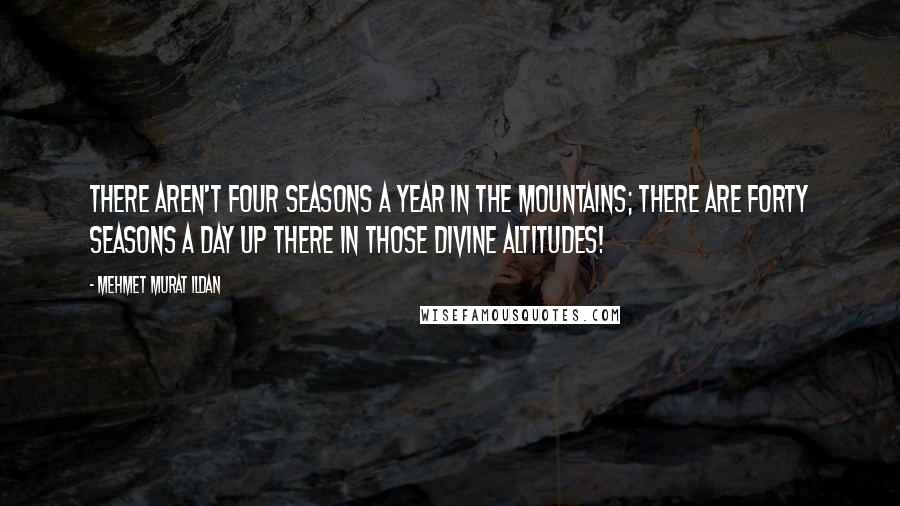 Mehmet Murat Ildan Quotes: There aren't four seasons a year in the mountains; there are forty seasons a day up there in those divine altitudes!