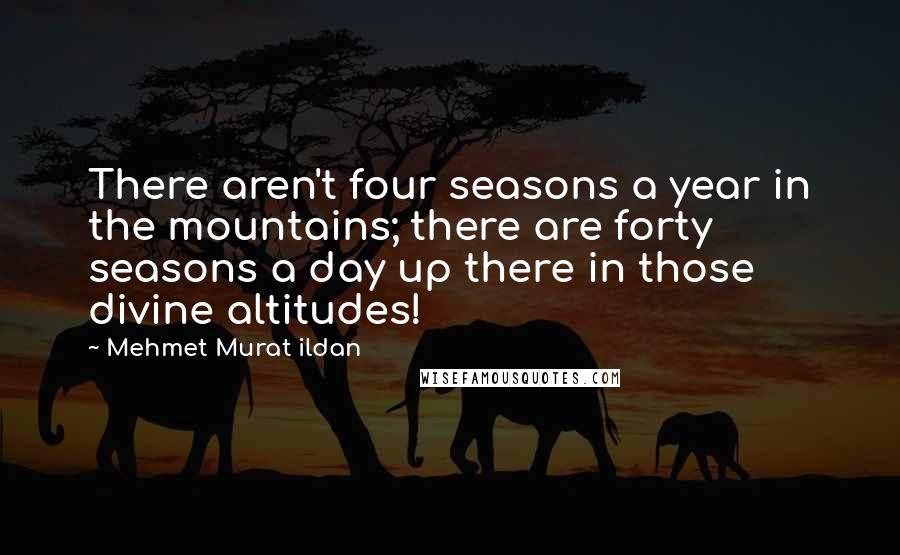 Mehmet Murat Ildan Quotes: There aren't four seasons a year in the mountains; there are forty seasons a day up there in those divine altitudes!