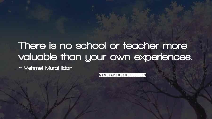 Mehmet Murat Ildan Quotes: There is no school or teacher more valuable than your own experiences.