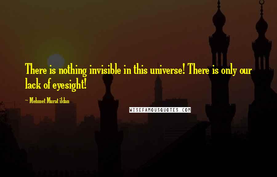 Mehmet Murat Ildan Quotes: There is nothing invisible in this universe! There is only our lack of eyesight!