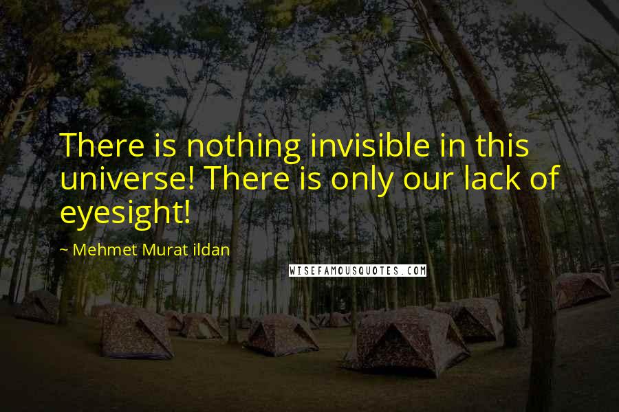 Mehmet Murat Ildan Quotes: There is nothing invisible in this universe! There is only our lack of eyesight!