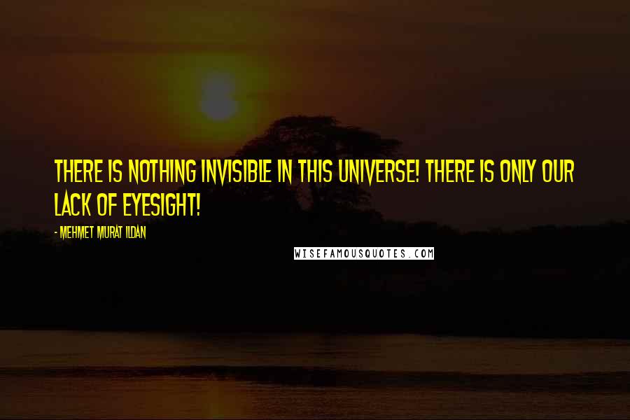 Mehmet Murat Ildan Quotes: There is nothing invisible in this universe! There is only our lack of eyesight!