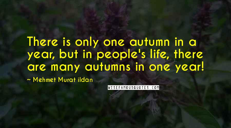 Mehmet Murat Ildan Quotes: There is only one autumn in a year, but in people's life, there are many autumns in one year!