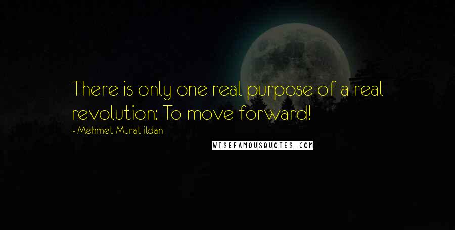 Mehmet Murat Ildan Quotes: There is only one real purpose of a real revolution: To move forward!
