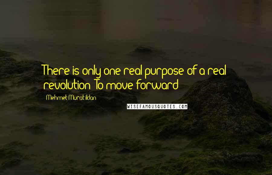Mehmet Murat Ildan Quotes: There is only one real purpose of a real revolution: To move forward!