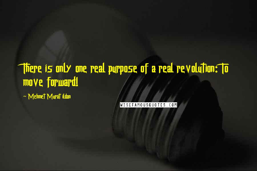 Mehmet Murat Ildan Quotes: There is only one real purpose of a real revolution: To move forward!