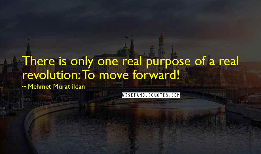 Mehmet Murat Ildan Quotes: There is only one real purpose of a real revolution: To move forward!