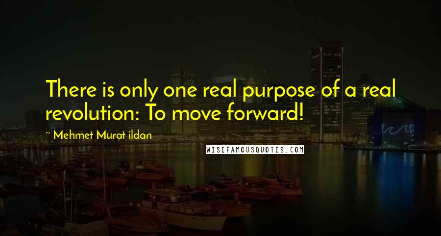 Mehmet Murat Ildan Quotes: There is only one real purpose of a real revolution: To move forward!