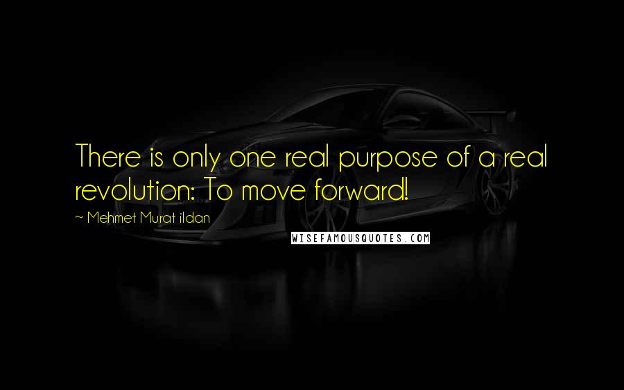Mehmet Murat Ildan Quotes: There is only one real purpose of a real revolution: To move forward!