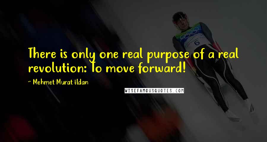 Mehmet Murat Ildan Quotes: There is only one real purpose of a real revolution: To move forward!
