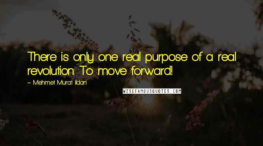 Mehmet Murat Ildan Quotes: There is only one real purpose of a real revolution: To move forward!