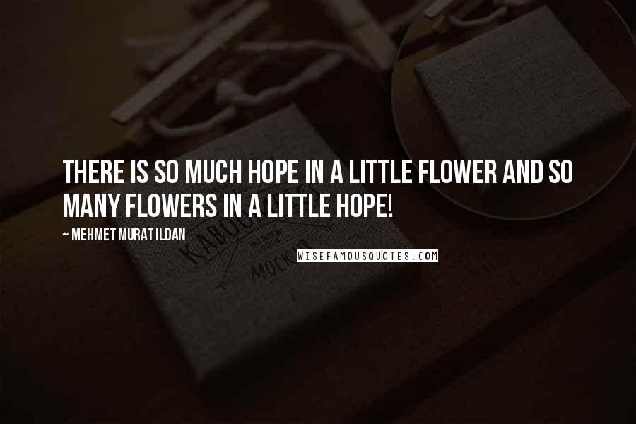 Mehmet Murat Ildan Quotes: There is so much hope in a little flower and so many flowers in a little hope!