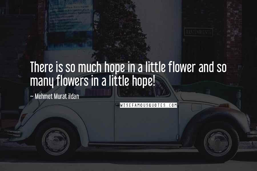 Mehmet Murat Ildan Quotes: There is so much hope in a little flower and so many flowers in a little hope!