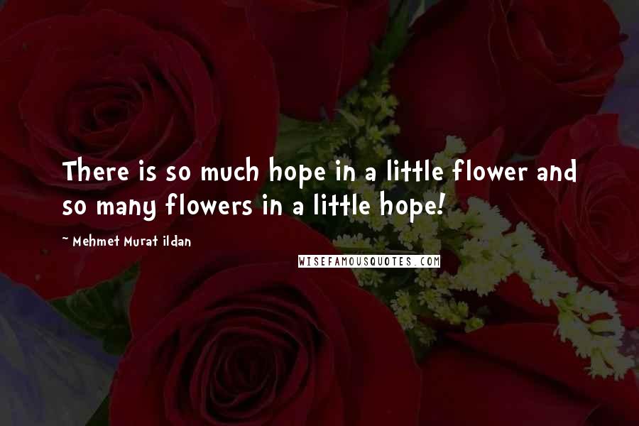 Mehmet Murat Ildan Quotes: There is so much hope in a little flower and so many flowers in a little hope!