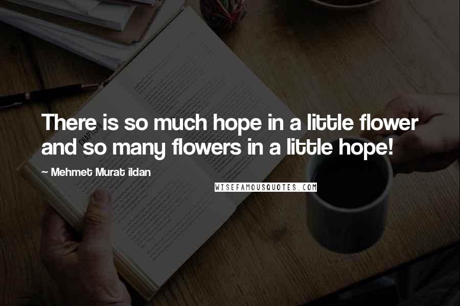 Mehmet Murat Ildan Quotes: There is so much hope in a little flower and so many flowers in a little hope!