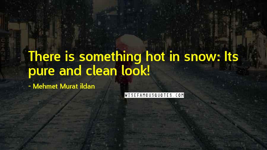 Mehmet Murat Ildan Quotes: There is something hot in snow: Its pure and clean look!