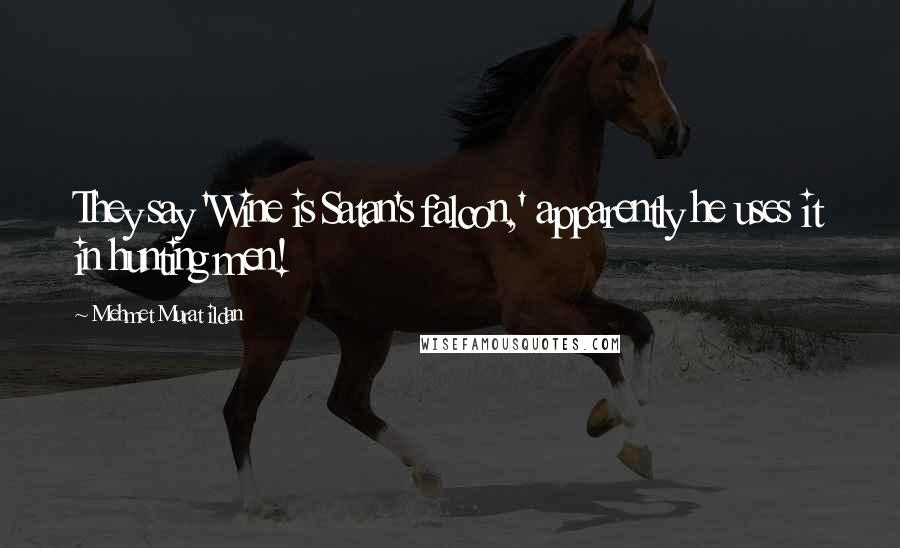 Mehmet Murat Ildan Quotes: They say 'Wine is Satan's falcon,' apparently he uses it in hunting men!