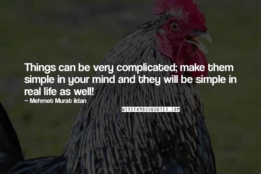 Mehmet Murat Ildan Quotes: Things can be very complicated; make them simple in your mind and they will be simple in real life as well!