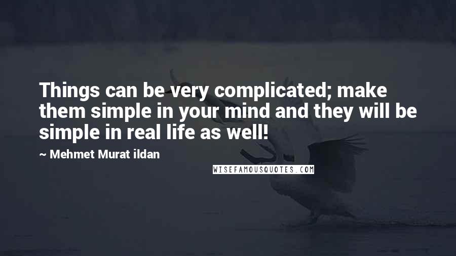 Mehmet Murat Ildan Quotes: Things can be very complicated; make them simple in your mind and they will be simple in real life as well!