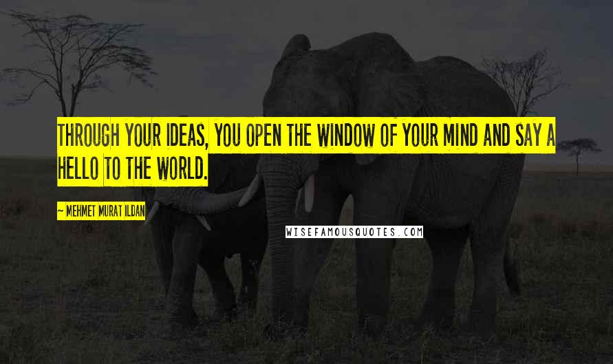 Mehmet Murat Ildan Quotes: Through your ideas, you open the window of your mind and say a hello to the world.