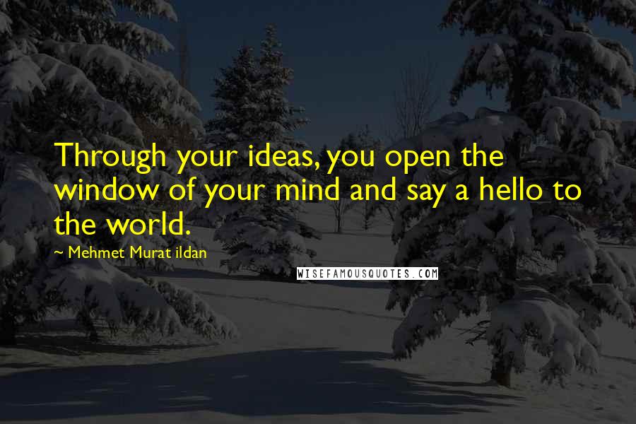 Mehmet Murat Ildan Quotes: Through your ideas, you open the window of your mind and say a hello to the world.