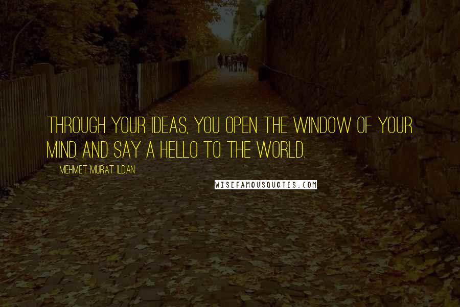 Mehmet Murat Ildan Quotes: Through your ideas, you open the window of your mind and say a hello to the world.