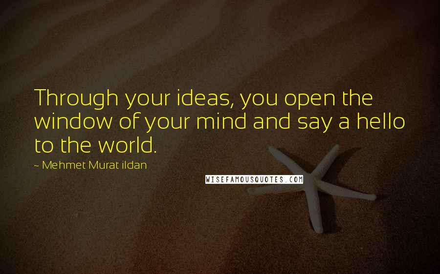 Mehmet Murat Ildan Quotes: Through your ideas, you open the window of your mind and say a hello to the world.