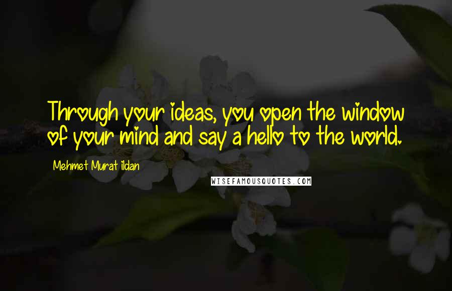 Mehmet Murat Ildan Quotes: Through your ideas, you open the window of your mind and say a hello to the world.