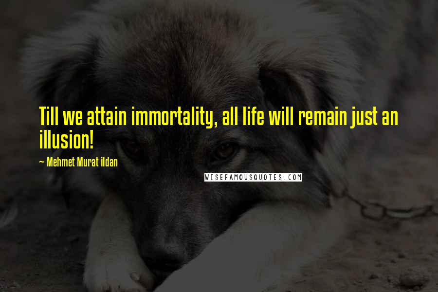 Mehmet Murat Ildan Quotes: Till we attain immortality, all life will remain just an illusion!