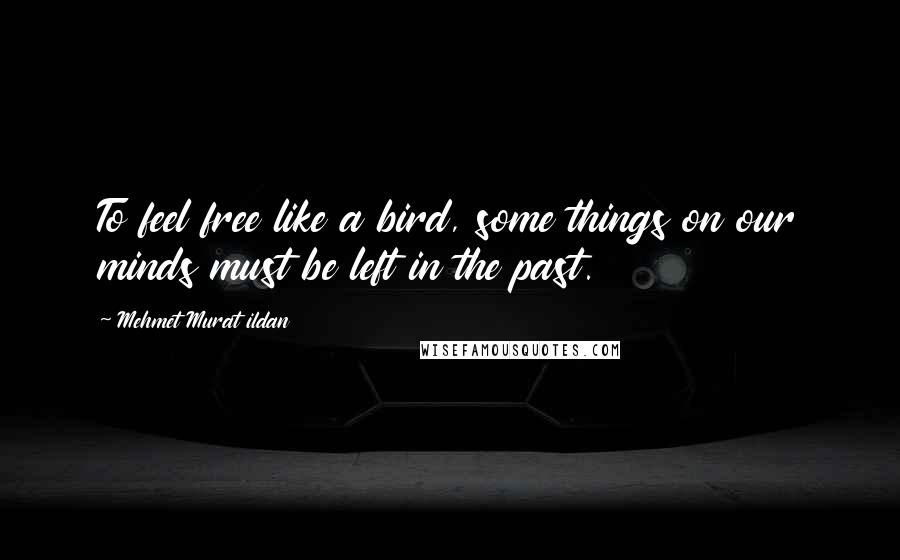 Mehmet Murat Ildan Quotes: To feel free like a bird, some things on our minds must be left in the past.