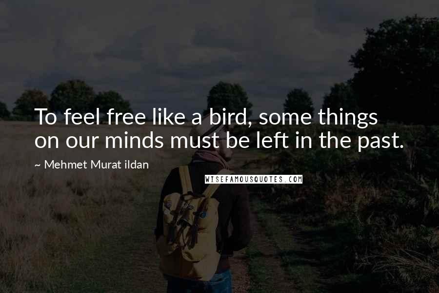 Mehmet Murat Ildan Quotes: To feel free like a bird, some things on our minds must be left in the past.