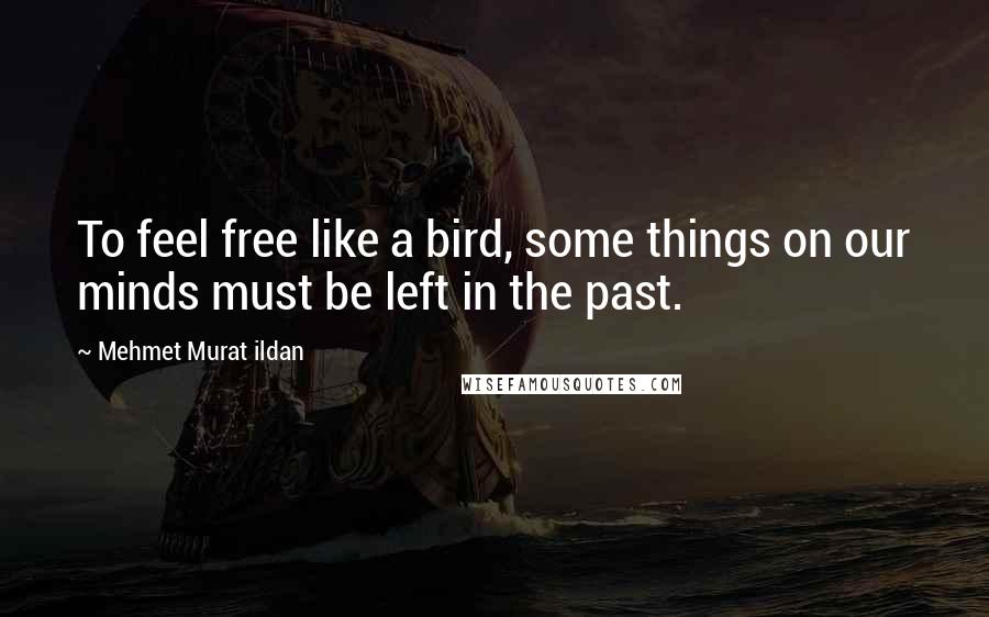 Mehmet Murat Ildan Quotes: To feel free like a bird, some things on our minds must be left in the past.