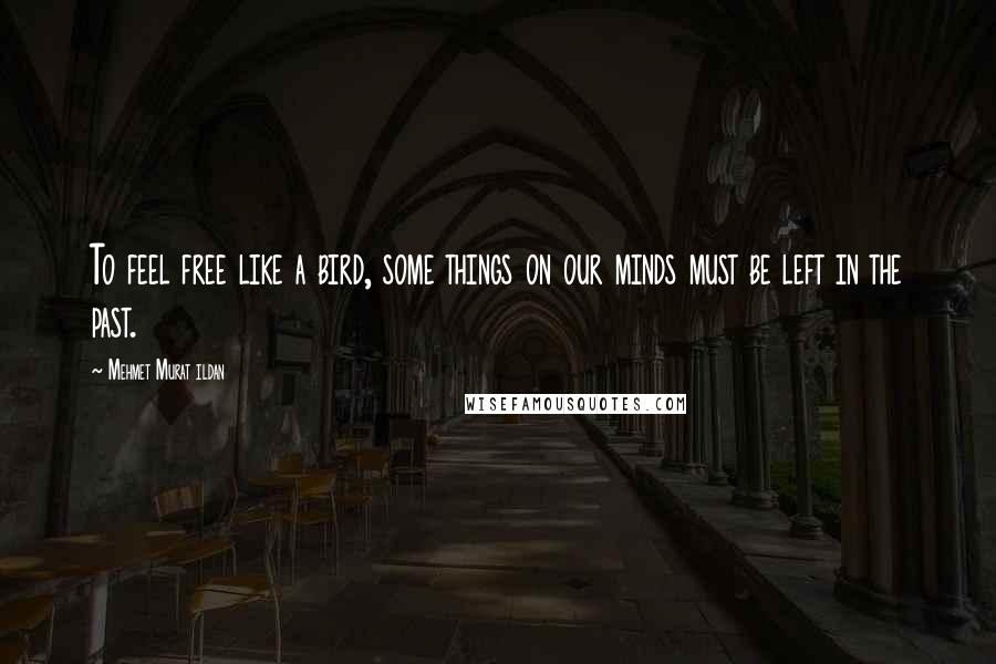 Mehmet Murat Ildan Quotes: To feel free like a bird, some things on our minds must be left in the past.