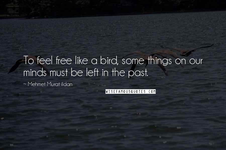 Mehmet Murat Ildan Quotes: To feel free like a bird, some things on our minds must be left in the past.