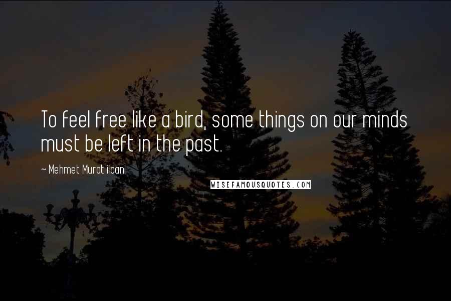 Mehmet Murat Ildan Quotes: To feel free like a bird, some things on our minds must be left in the past.