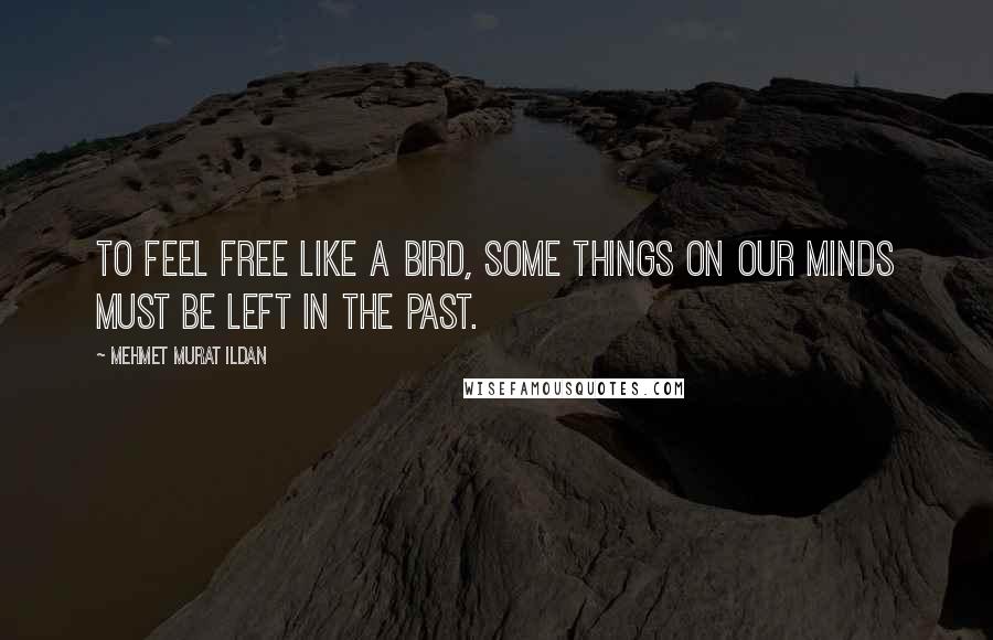 Mehmet Murat Ildan Quotes: To feel free like a bird, some things on our minds must be left in the past.