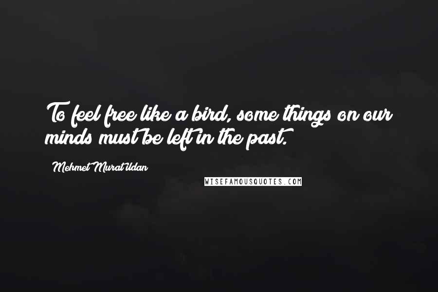 Mehmet Murat Ildan Quotes: To feel free like a bird, some things on our minds must be left in the past.