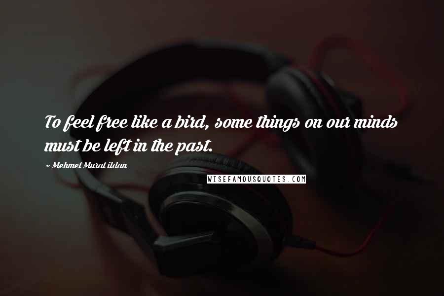 Mehmet Murat Ildan Quotes: To feel free like a bird, some things on our minds must be left in the past.