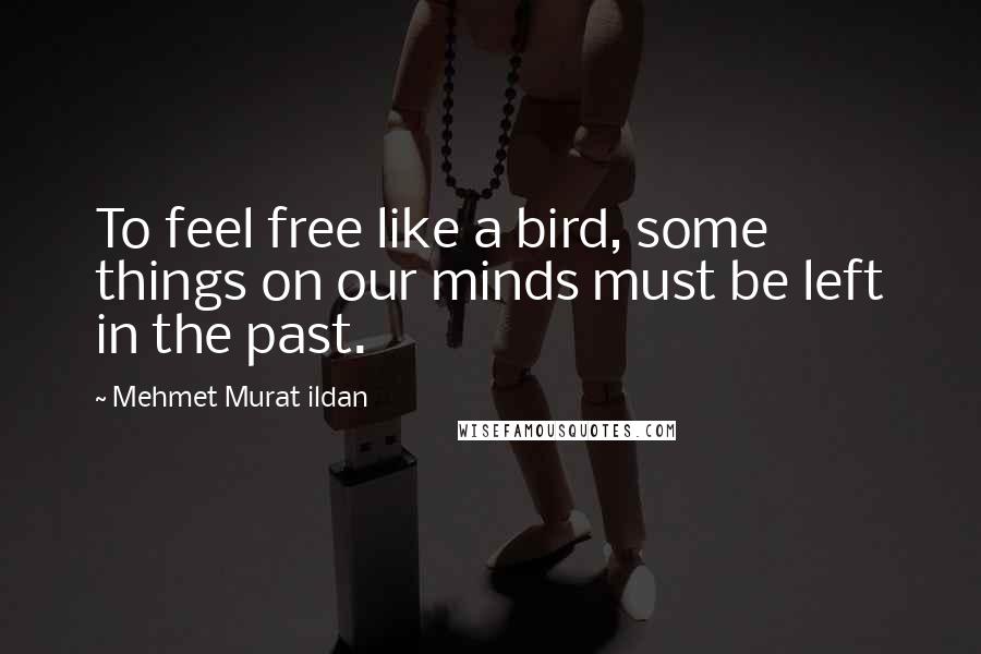 Mehmet Murat Ildan Quotes: To feel free like a bird, some things on our minds must be left in the past.