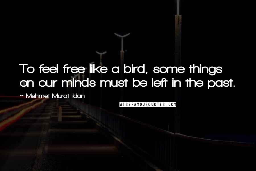 Mehmet Murat Ildan Quotes: To feel free like a bird, some things on our minds must be left in the past.