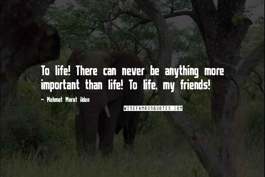 Mehmet Murat Ildan Quotes: To life! There can never be anything more important than life! To life, my friends!