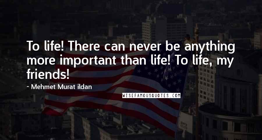 Mehmet Murat Ildan Quotes: To life! There can never be anything more important than life! To life, my friends!