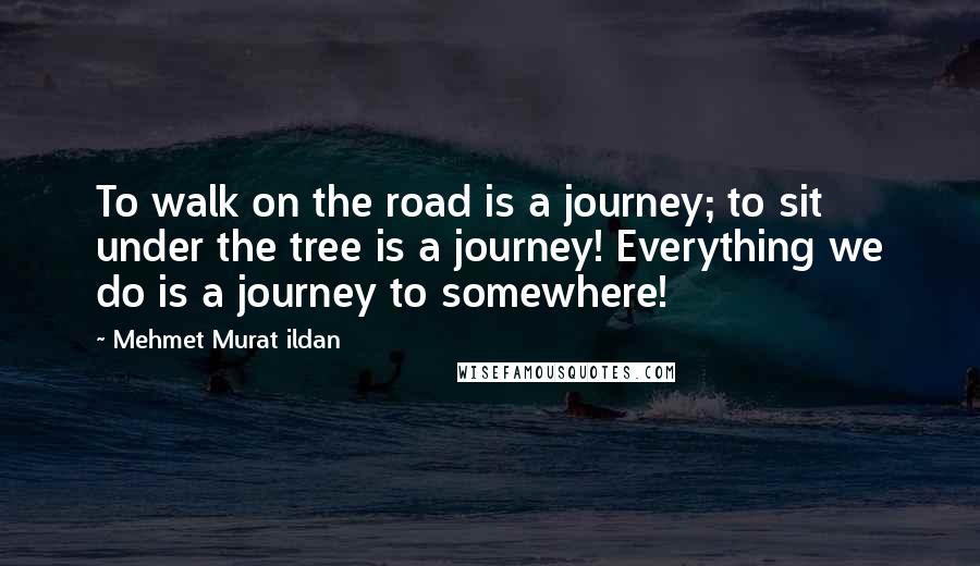 Mehmet Murat Ildan Quotes: To walk on the road is a journey; to sit under the tree is a journey! Everything we do is a journey to somewhere!