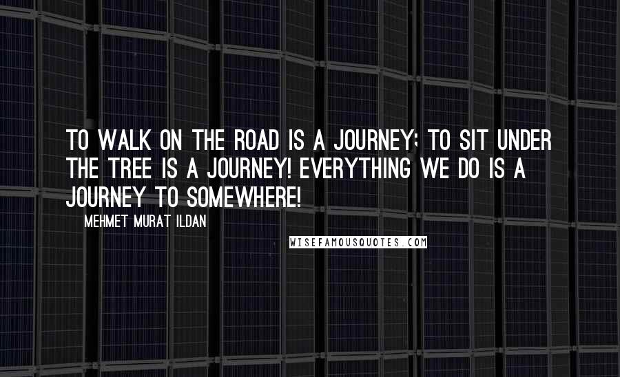 Mehmet Murat Ildan Quotes: To walk on the road is a journey; to sit under the tree is a journey! Everything we do is a journey to somewhere!