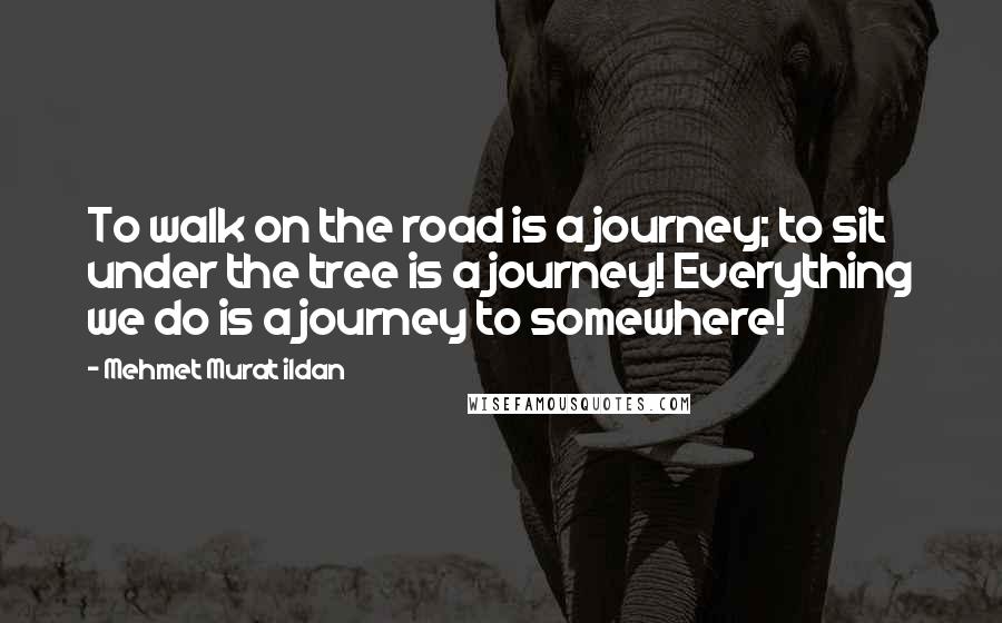 Mehmet Murat Ildan Quotes: To walk on the road is a journey; to sit under the tree is a journey! Everything we do is a journey to somewhere!