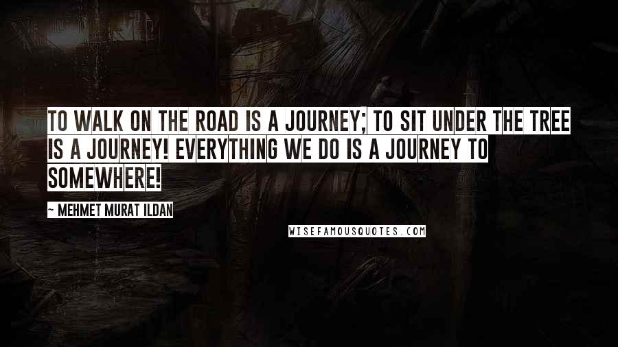 Mehmet Murat Ildan Quotes: To walk on the road is a journey; to sit under the tree is a journey! Everything we do is a journey to somewhere!