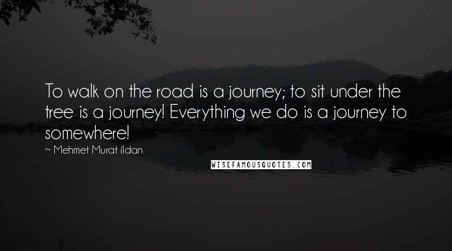 Mehmet Murat Ildan Quotes: To walk on the road is a journey; to sit under the tree is a journey! Everything we do is a journey to somewhere!